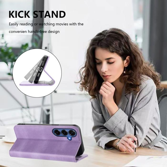 OEM - Samsung Galaxy S26+ Plånboksfodral Konstläder RFID Skydd - Lila