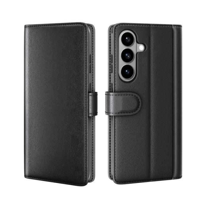 OEM - Samsung Galaxy S26 Fodral Äkta Läder Ställ - Svart