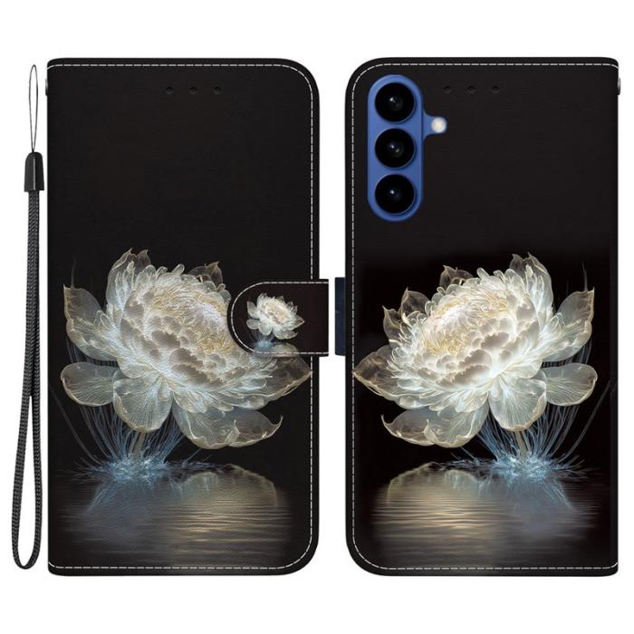 OEM - Samsung Galaxy S26 Fodral Anti-Drop Mönstertryck Äkta Läder - Crystal Peony