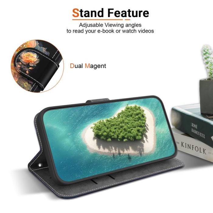 OEM - Samsung Galaxy S26 Fodral Anti-Drop Mönstertryck Äkta Läder - Guld Peony