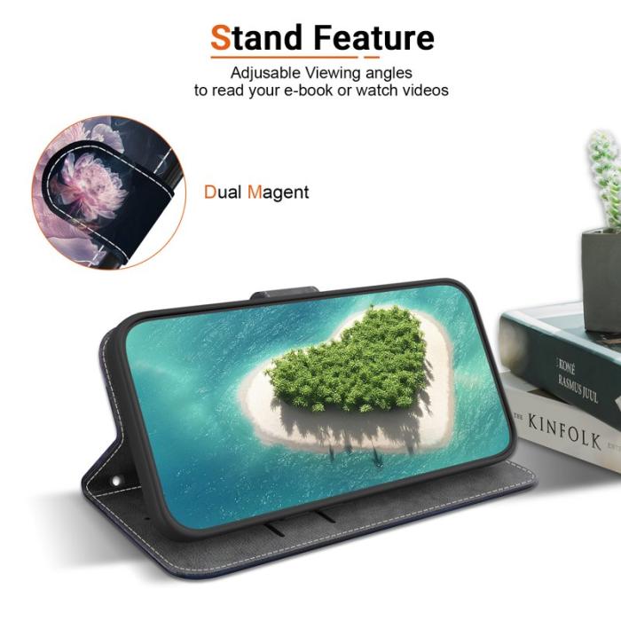 OEM - Samsung Galaxy S26 Fodral Anti-Drop Mönstertryck Äkta Läder - Lila Peony