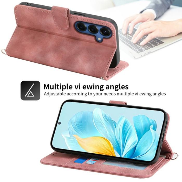 OEM - Samsung Galaxy S26 Fodral Blommönster PU Läder - Rosa