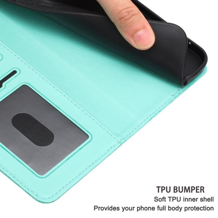 OEM - Samsung Galaxy S26 Fodral Blommotiv Konstläder Flip - Ljusgrön