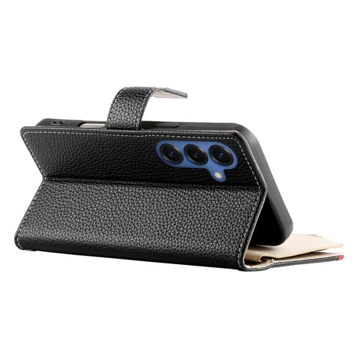 OEM - Samsung Galaxy S26 Fodral Dragkedja Konstläder Flip - Svart