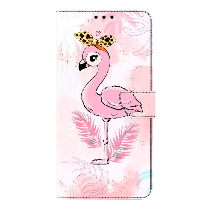 OEM - Samsung Galaxy S26 Fodral Fällbart Ställ PU Läder Mönster - Rosa Fågel