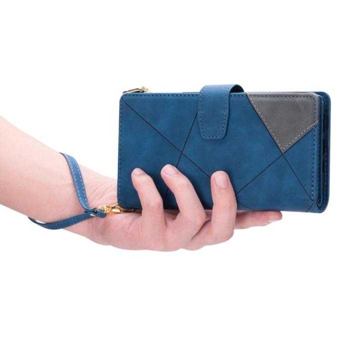 OEM - Samsung Galaxy S26+ Plånboksfodral Färgsplicing Konstläder Ställ - Blå