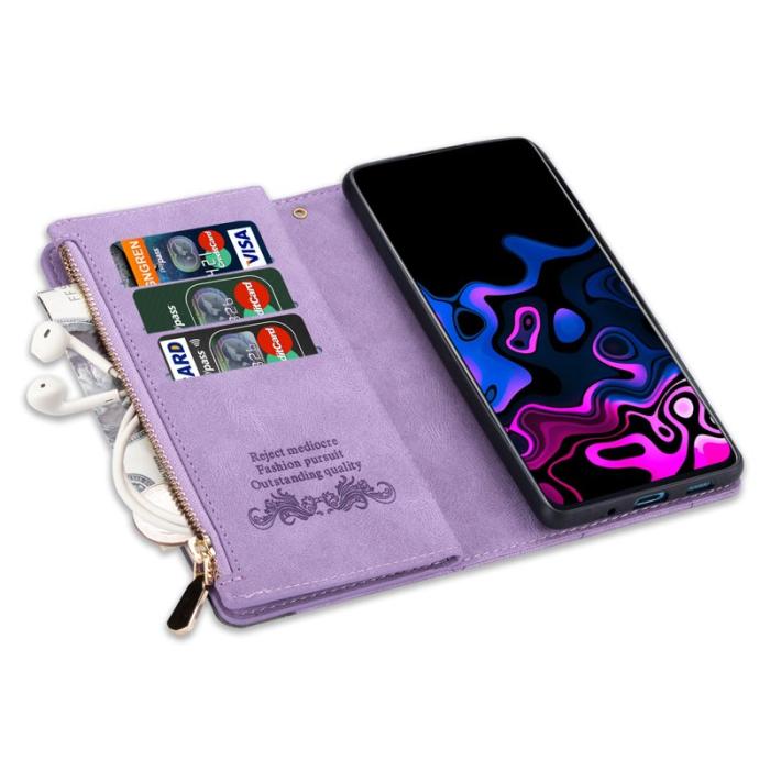 OEM - Samsung Galaxy S26+ Plånboksfodral Färgsplicing Konstläder Ställ - Lila