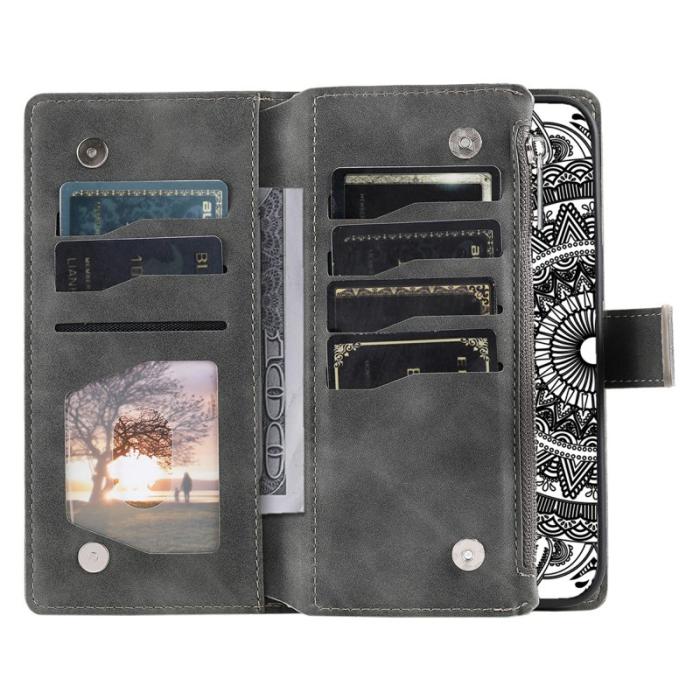 OEM - Samsung Galaxy S26 Fodral Mandala Blommönster Konstläder - Grå