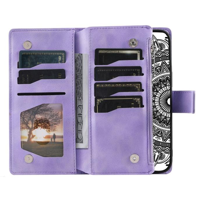 OEM - Samsung Galaxy S26 Fodral Mandala Blommönster PU Läder - Lila