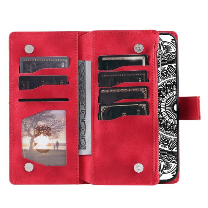 OEM - Samsung Galaxy S26 Plus Plånboksfodral Mandala Blommönster Konstläder - Rosa