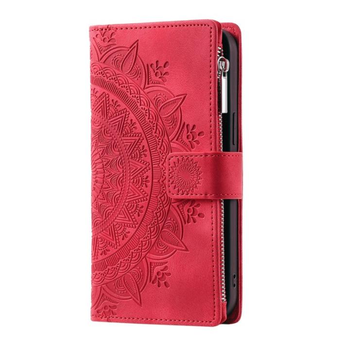 OEM - Samsung Galaxy S26 Plus Plånboksfodral Mandala Blommönster Konstläder - Rosa