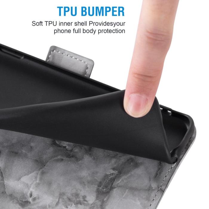 OEM - Samsung Galaxy S26 Fodral Marmor Mönster Dubbel Magnetisk Lås - Grå