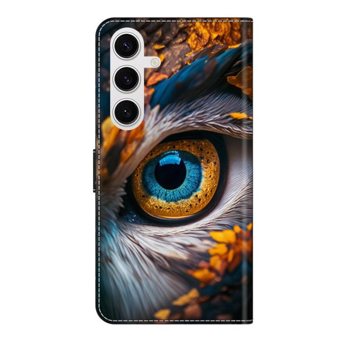 OEM - Samsung Galaxy S26 Plus Plånboksfodral Konstläder Flip Ställ - Blå Ögon