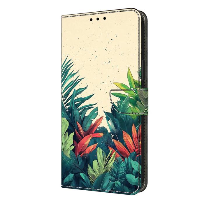OEM - Samsung Galaxy S26 Fodral Mönstertryck PU Läder Flip Ställ - Leaves