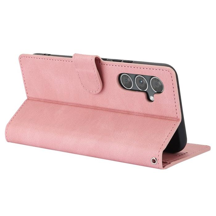 OEM - Samsung Galaxy S26+ Plånboksfodral Konstläder Med Ställ - Rosa