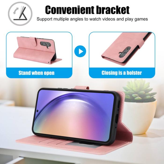 OEM - Samsung Galaxy S26+ Plånboksfodral Konstläder Med Ställ - Rosa