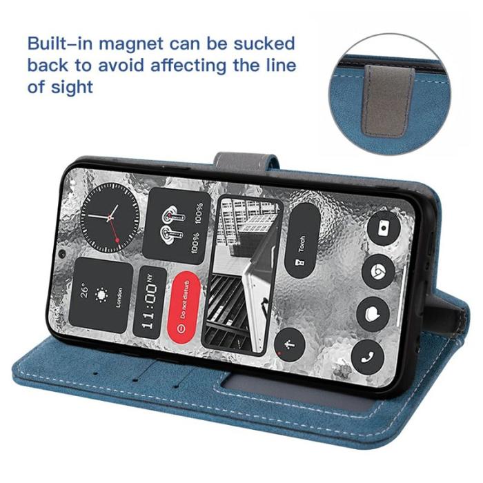 OEM - Samsung Galaxy S26 Fodral Retro Konstläder - Blå