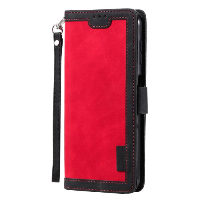OEM - Samsung Galaxy S26+ Fodral RFID Skydd Läder Ställ - Röd