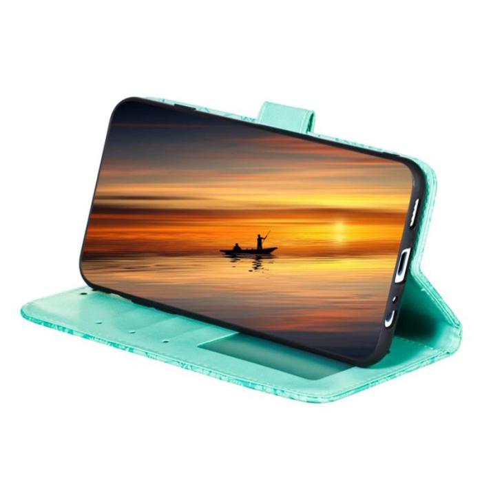 OEM - Samsung Galaxy S26 Fodral Spetsblommor PU Läder Flip - Grön