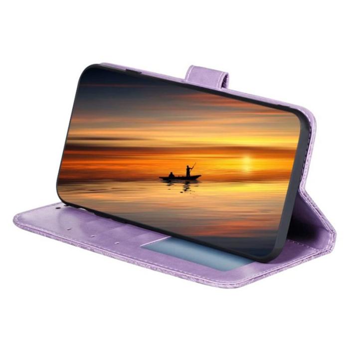 OEM - Samsung Galaxy S26 Fodral Spetsblommor PU Läder Flip - Lila