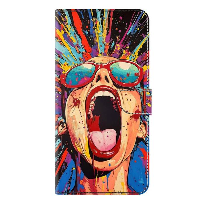 OEM - Samsung Galaxy S26 Fodral Vikbart Ställ PU Läder Mönster - Graffiti Scream