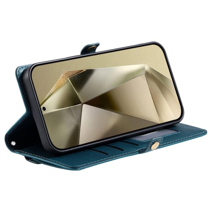 OEM - Samsung Galaxy S26 Plus Plånboksfodral Konstläder Med Handrem - Grön