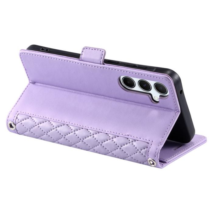 OEM - Samsung Galaxy S26 Plus Plånboksfodral Konstläder Rhombus Textur - Lila