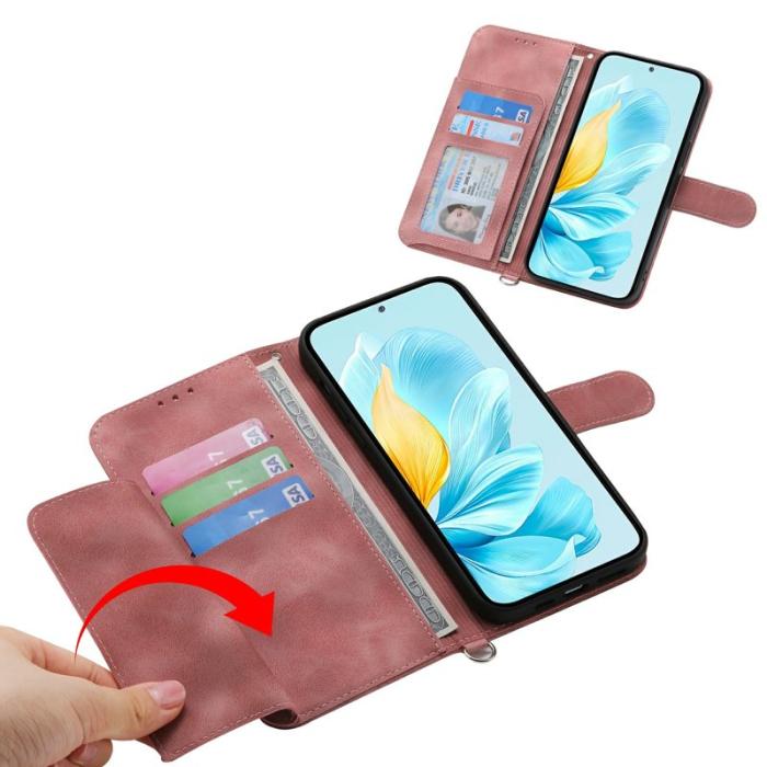 OEM - Samsung Galaxy S26 Plus Plånboksfodral Blommönster Konstläder - Rosa