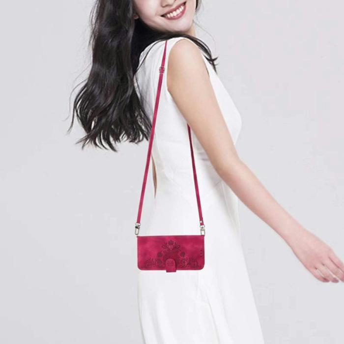 OEM - Samsung Galaxy S26 Plus Plånboksfodral Blommönster Konstläder - Vinröd