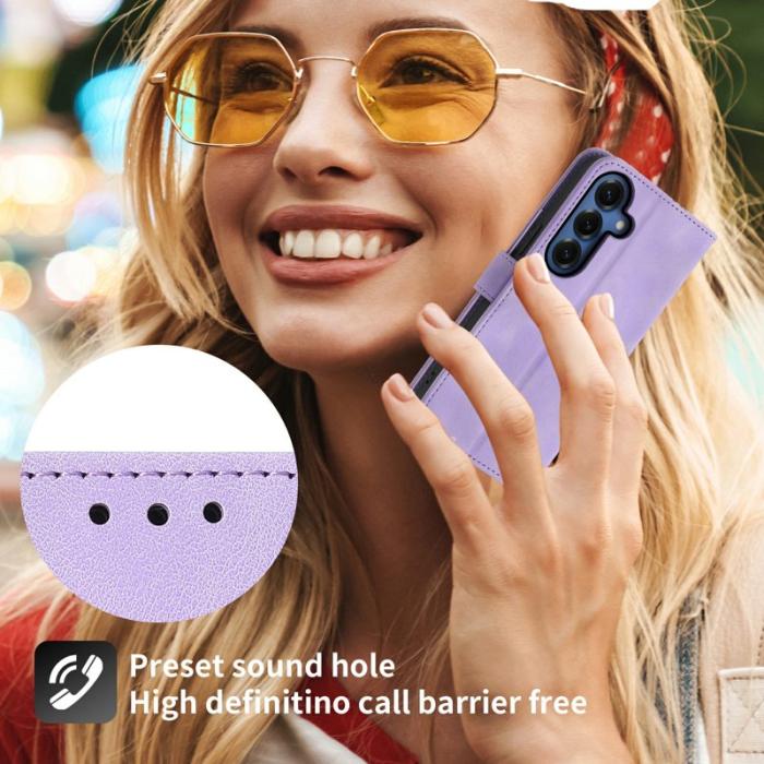 OEM - Samsung Galaxy S26 Plus Plånboksfodral Konstläder Blommönster - Lila