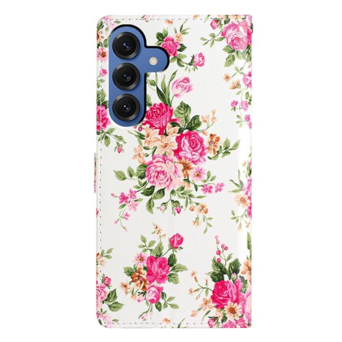 OEM - Samsung Galaxy S26 Plus Plånboksfodral Konstläder Ställ Röda Blommor