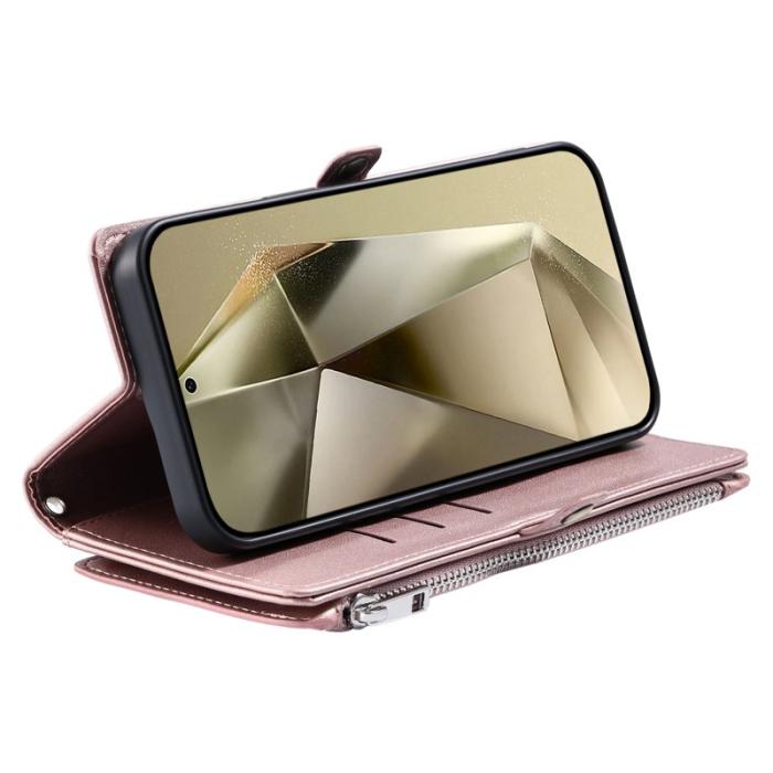 OEM - Samsung Galaxy S26 Plus Plånboksfodral TPU + Konstläder - Roséguld