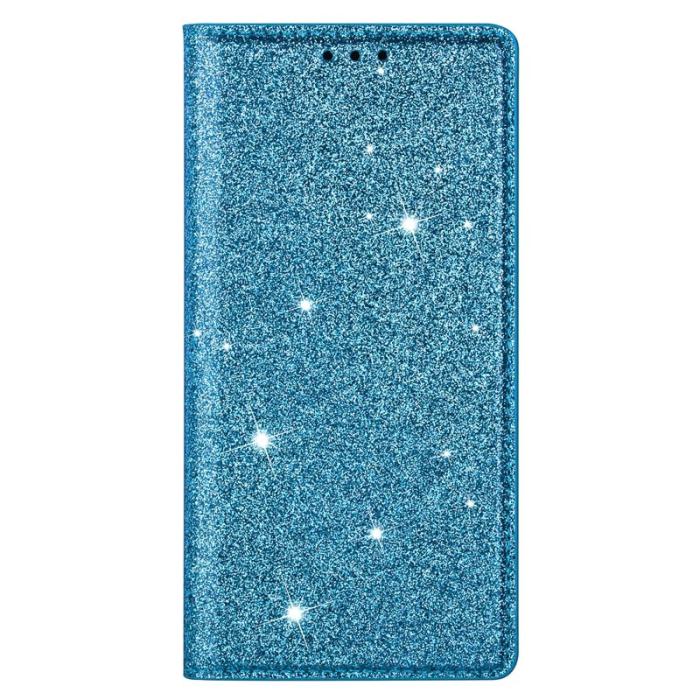 OEM - SAMSUNG Galaxy S26 Plus Mobilskal Glittrande PU Läder + TPU Kortfack - Blå