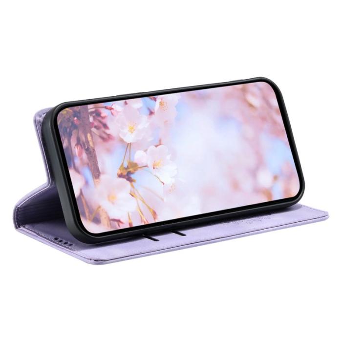 OEM - Samsung Galaxy S26 Plus Mobilskal Magnetisk Stängning KonstLäder Mönster - Lila