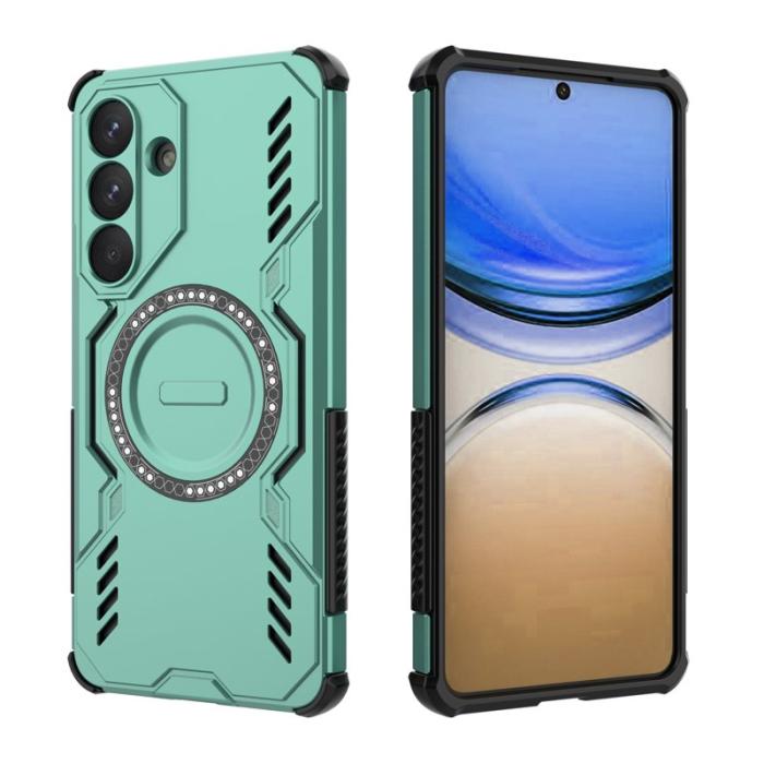 OEM - Samsung Galaxy S26 Plus Mobilskal Magnetiskt Butterfly Armor PC + TPU - Grön