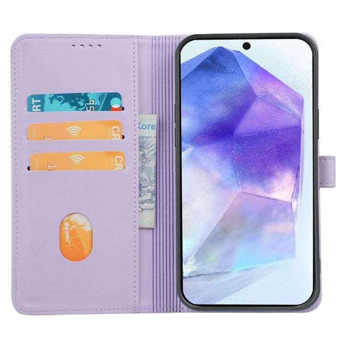 OEM - Samsung Galaxy S26 Plus Mobilskal Magnetlås Fyrklöver KonstLäder - Lila