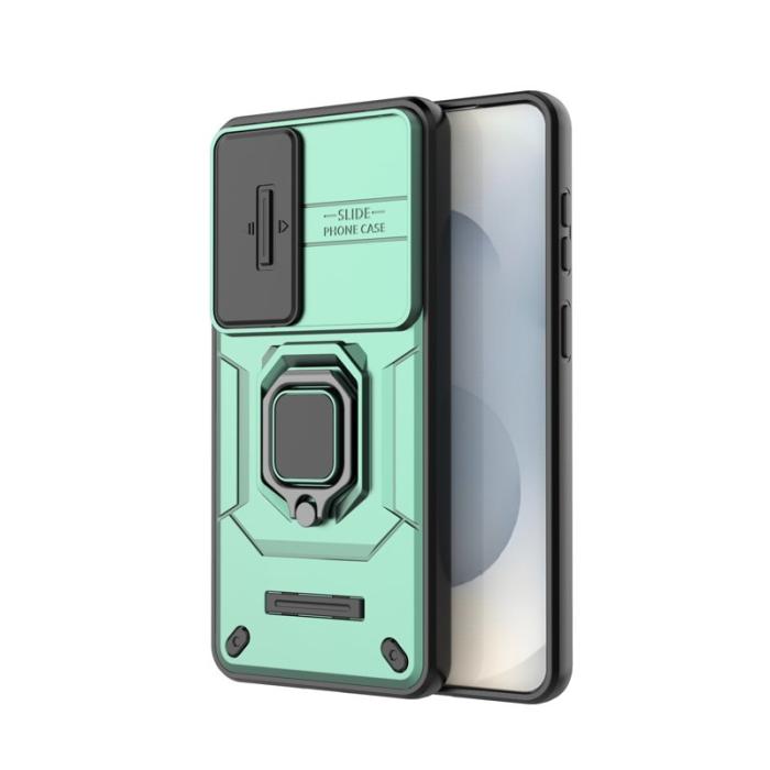 OEM - Samsung Galaxy S26 Plus Mobilskal Plast Kickstand Skydd med Linsskydd - Grön