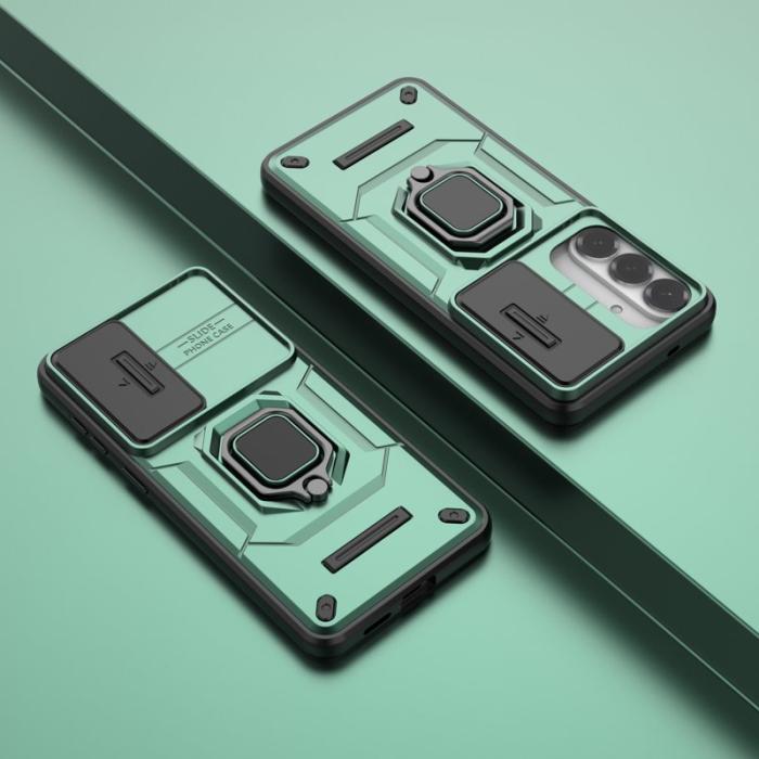 OEM - Samsung Galaxy S26 Plus Mobilskal Plast Kickstand Skydd med Linsskydd - Grön