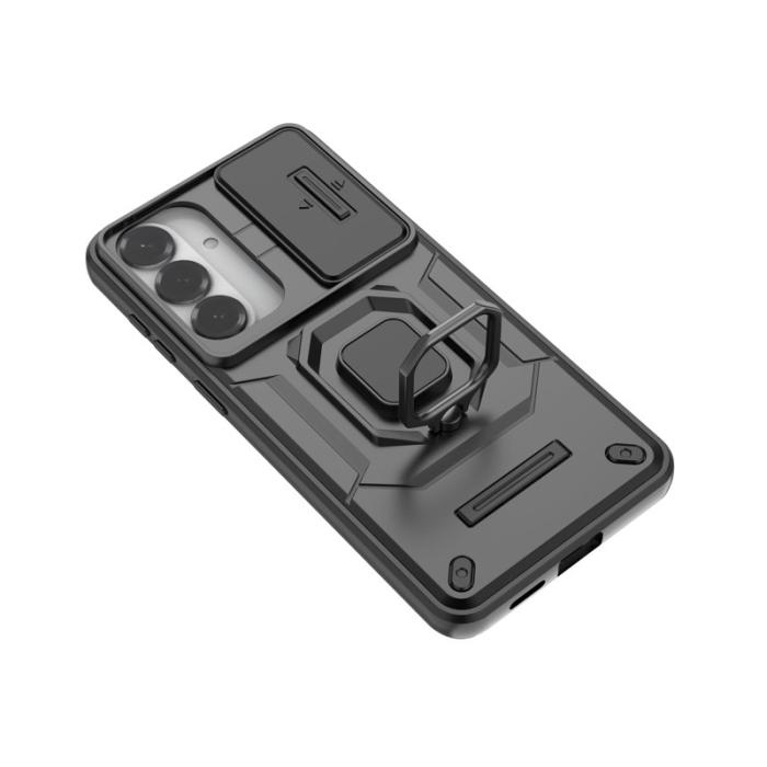 OEM - Samsung Galaxy S26 Plus Mobilskal Plast Kickstand Skydd med Linsskydd - Grön