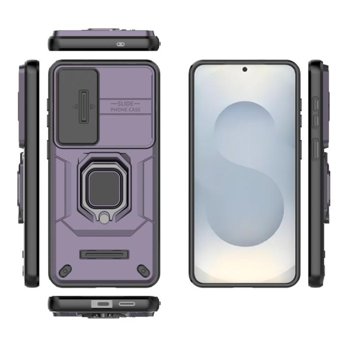 OEM - Samsung Galaxy S26 Plus Mobilskal Plast Kickstand Skydd med Linsskydd - Lila