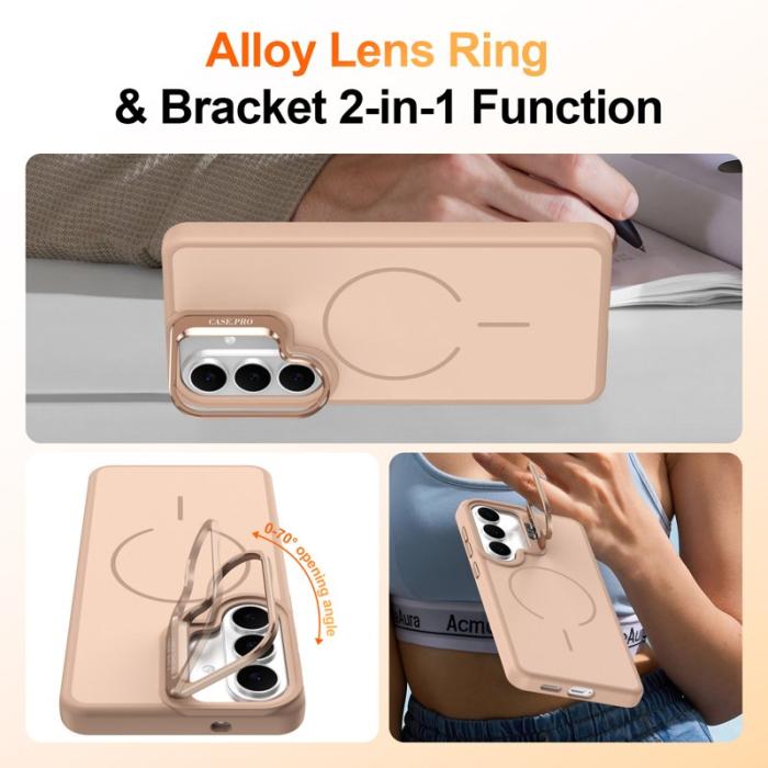 OEM - Samsung Galaxy S26 Plus Mobilskal Plast Med Fällbar Ställning - Guld