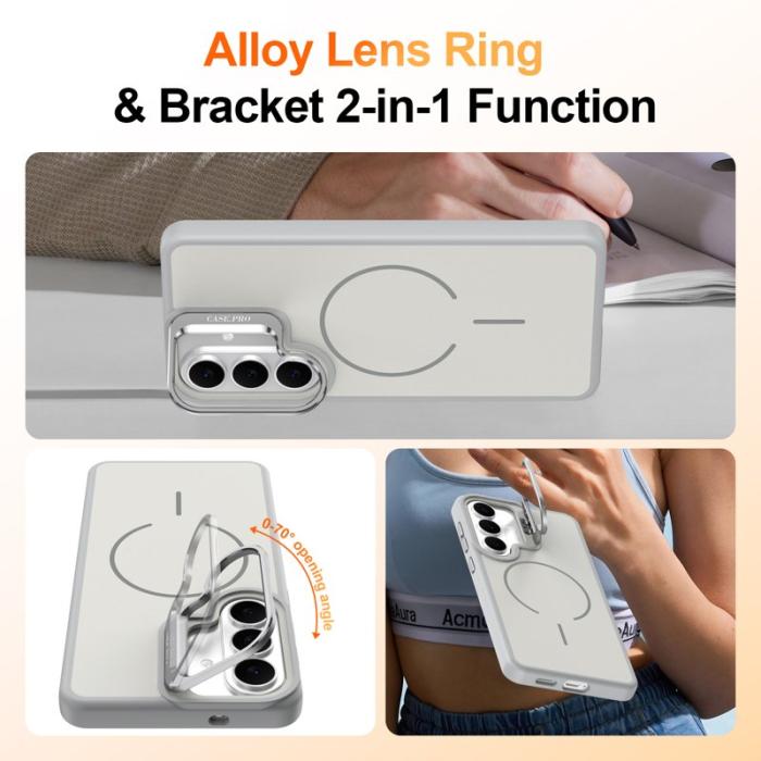 OEM - Samsung Galaxy S26 Plus Mobilskal Plast Med Ställning - Grå