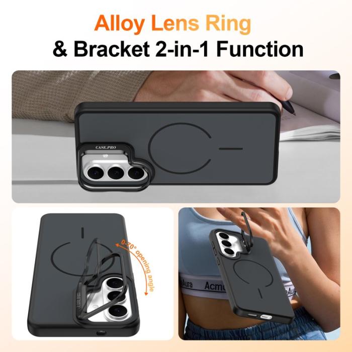 OEM - Samsung Galaxy S26 Plus Mobilskal Plast Med Ställning - Svart