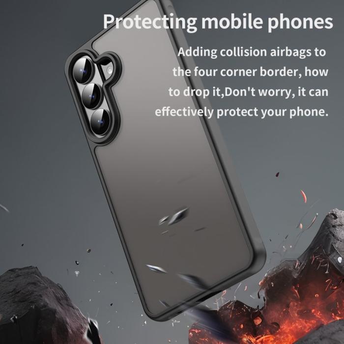 OEM - Samsung Galaxy S26 Plus Mobilskal Stöttåligt Airbags Frostad Plast - Svart