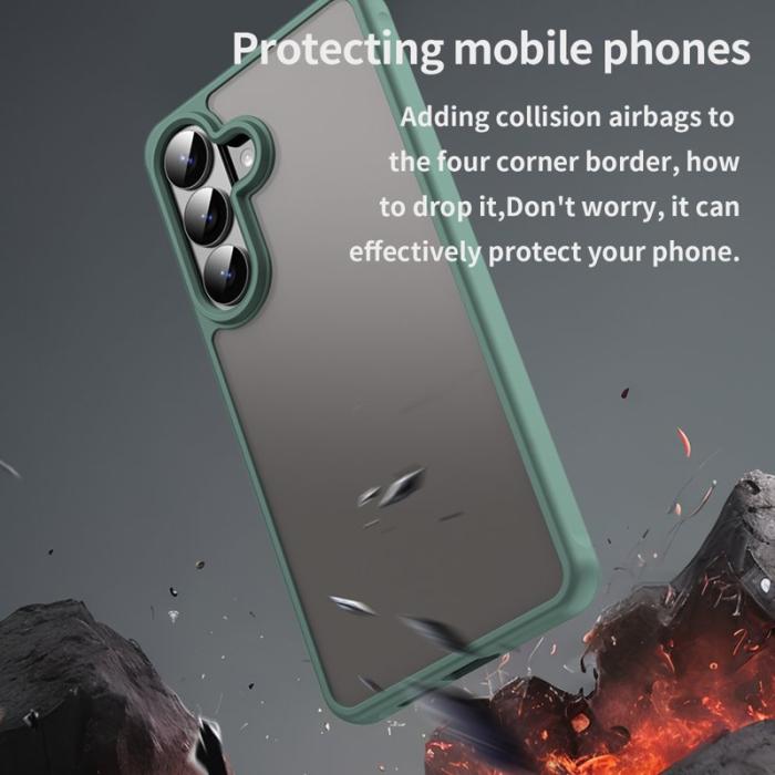 OEM - Samsung Galaxy S26 Plus Mobilskal Stöttåligt Luftkuddar Frostad Plast - Grön