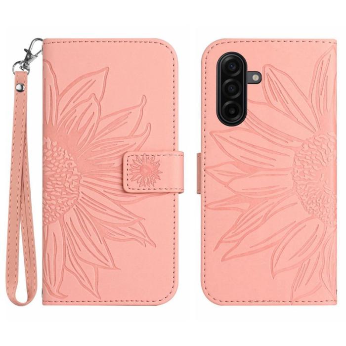 OEM - Samsung Galaxy S26 Pro Fodral Äkta Läder Blommönster - Rosa
