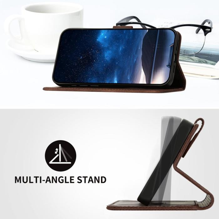 OEM - Samsung Galaxy S26 Pro Fodral Äkta Läder Fjäril Blomma - Kaffe