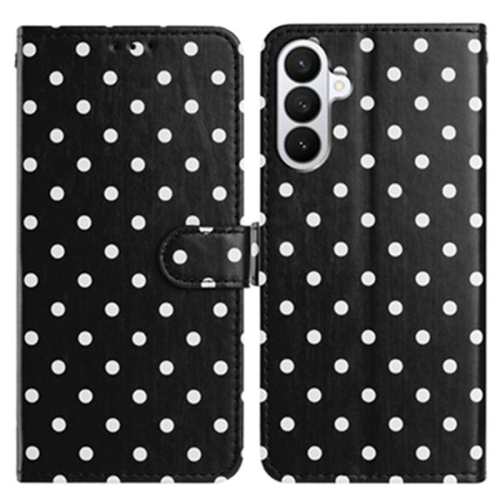 OEM - Samsung Galaxy S26 Pro Fodral Äkta Läder Polka Dot - Svart