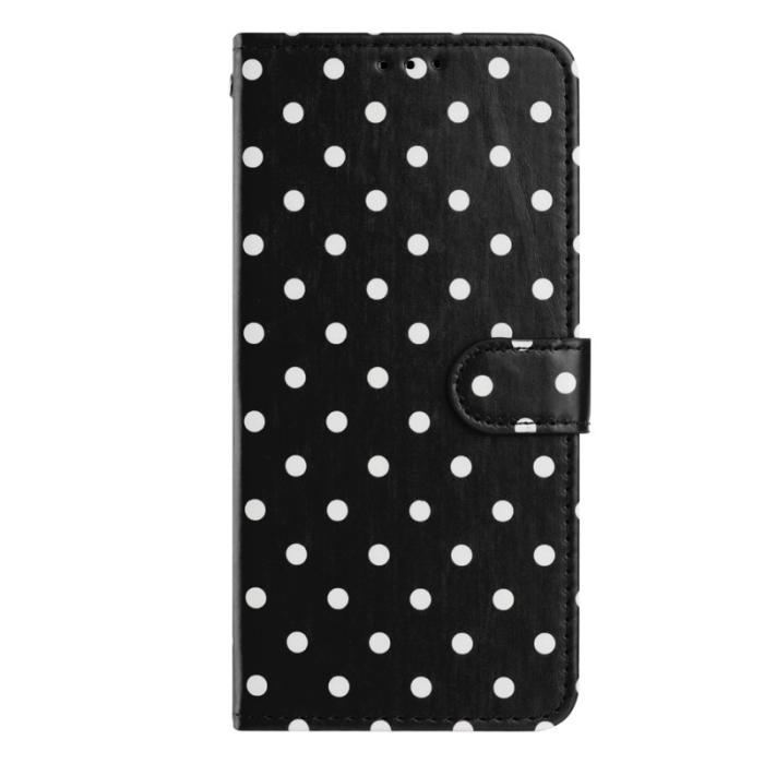 OEM - Samsung Galaxy S26 Pro Fodral Äkta Läder Polka Dot - Svart