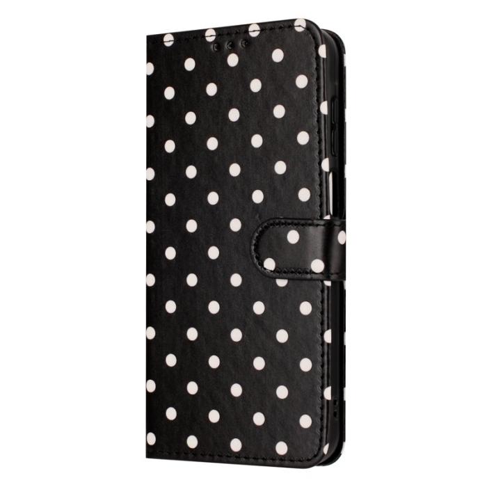 OEM - Samsung Galaxy S26 Pro Fodral Äkta Läder Polka Dot - Svart